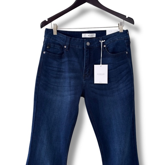 NWT KanCan Celestine Dark Wash Mid Rise Flare Jeans Boho Hippie Y2K Sz 31 Long - Picture 3 of 11